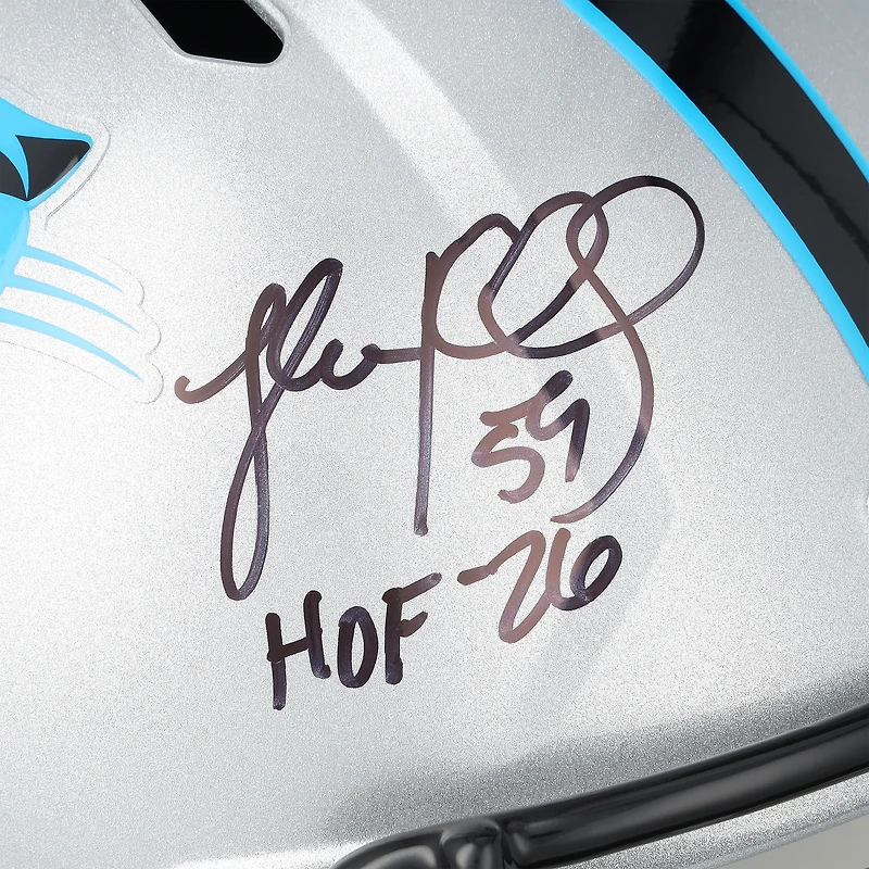 Casque réplique Riddell Speed autographié par Luke Kuechly des Panthers de la Caroline avec inscription « HOF 26 »