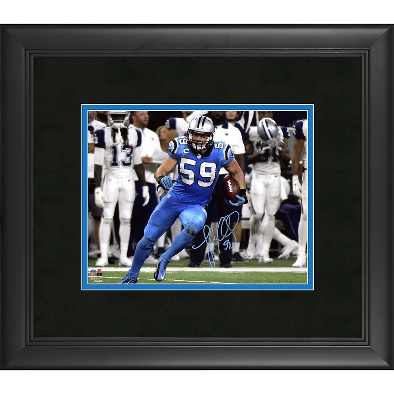 Luke Kuechly Carolina Panthers Framed Autographed 8" x 10" Color Rush Photograph