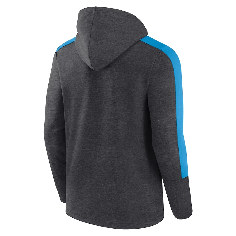Sweat à capuche entièrement zippé Carolina Panthers Gains pour hommes Fanatics Heather Charcoal