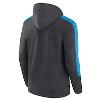 Sweat à capuche entièrement zippé Carolina Panthers Gains pour hommes Fanatics Heather Charcoal