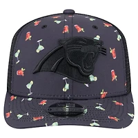 Men's New Era  Navy/Black Carolina Panthers Adventure Drinks Pattern 9SEVENTY Stretch-Snap Hat
