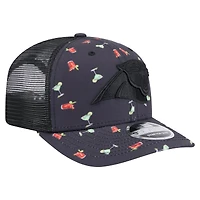 Men's New Era  Navy/Black Carolina Panthers Adventure Drinks Pattern 9SEVENTY Stretch-Snap Hat