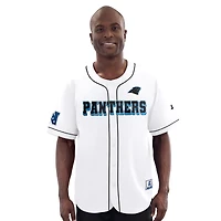 Men's Starter  White Carolina Panthers Relay Full-Button Baseball Jersey