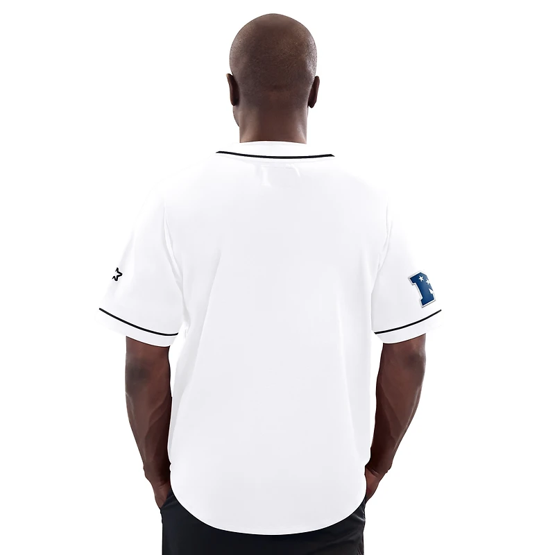 Maillot de baseball blanc à boutons complets pour homme Carolina Panthers Starter Relay