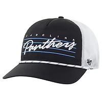 Men's '47 Black/White Carolina Panthers Downburst Relaxed Hitch Trucker Adjustable Hat