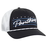 Men's '47 Black/White Carolina Panthers Downburst Relaxed Hitch Trucker Adjustable Hat