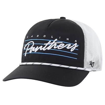 Men's '47 Black/White Carolina Panthers Downburst Relaxed Hitch Trucker Adjustable Hat