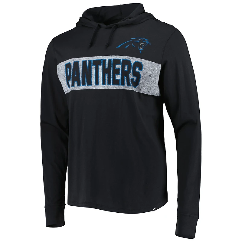 '47 Black Carolina Panthers Field Franklin T-shirt à capuche manches longues pour homme
