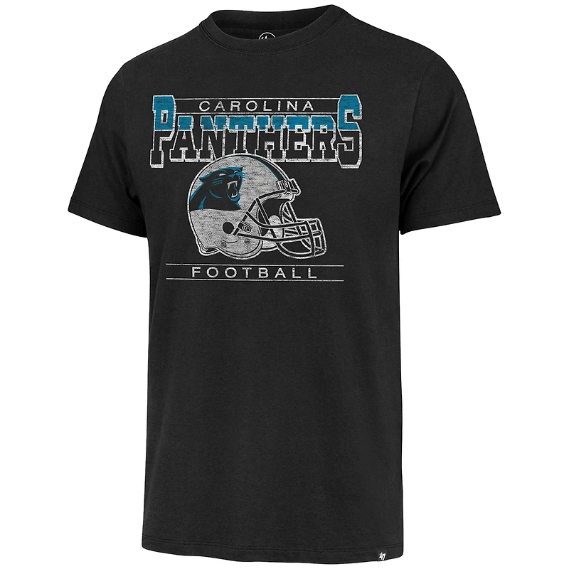 Men's '47 Black Carolina Panthers Gridiron Classics Time Lock Franklin T-Shirt