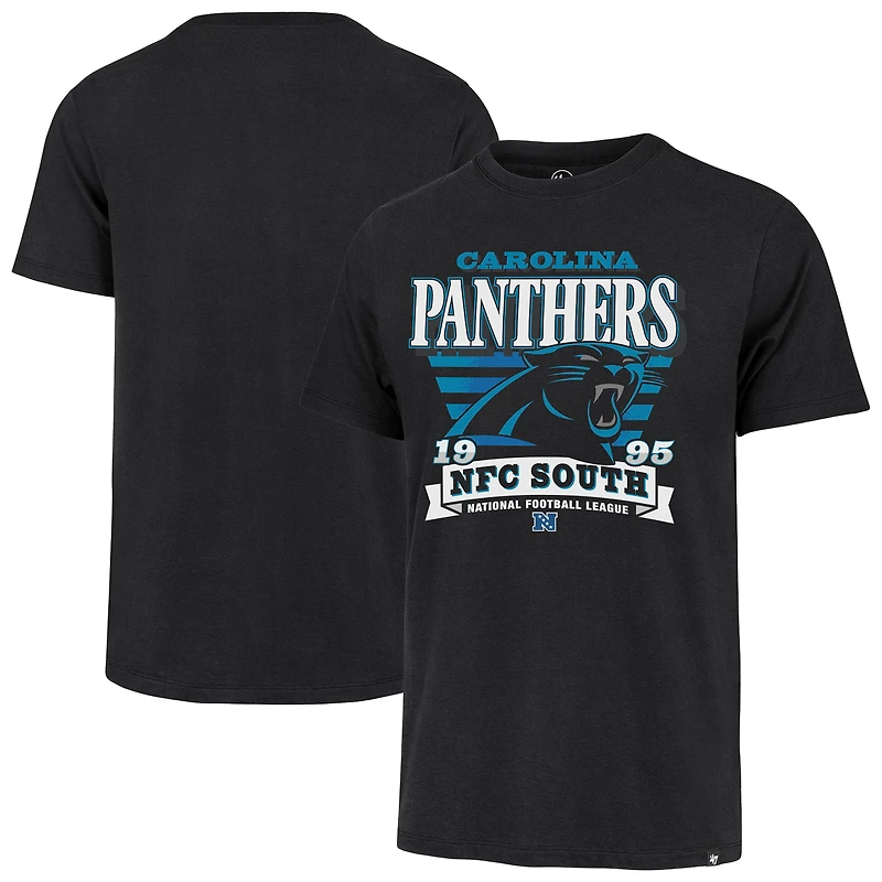 T-shirt noir à rayures « 47 » pour homme, motif Franklin des Carolina Panthers