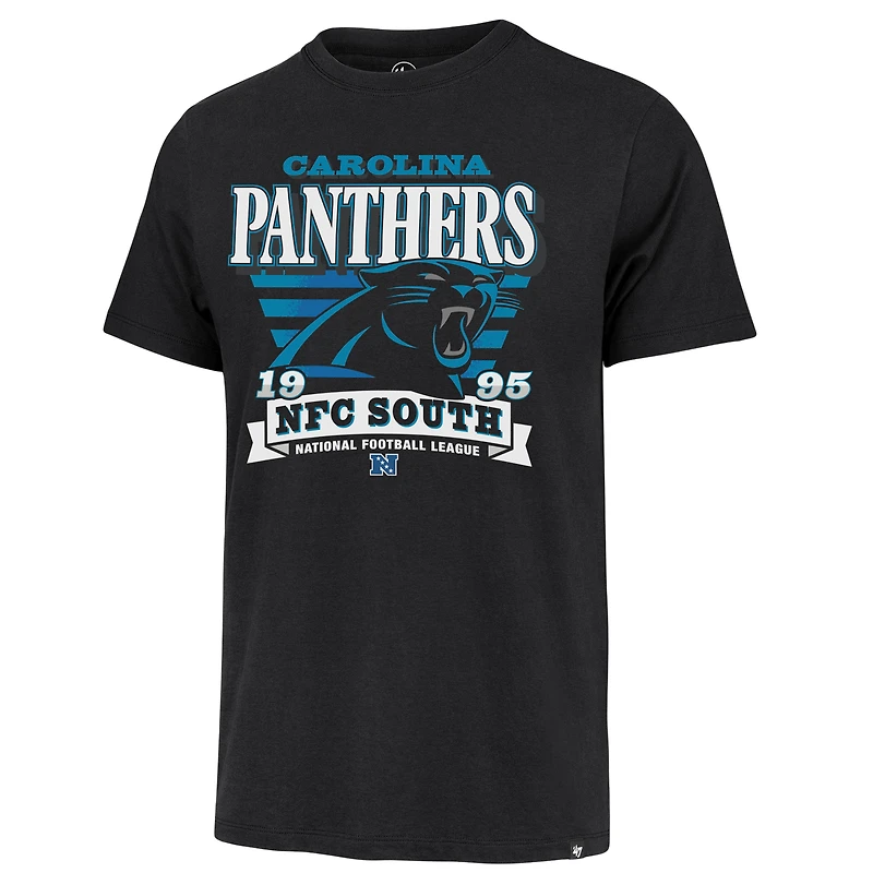 T-shirt noir à rayures « 47 » pour homme, motif Franklin des Carolina Panthers