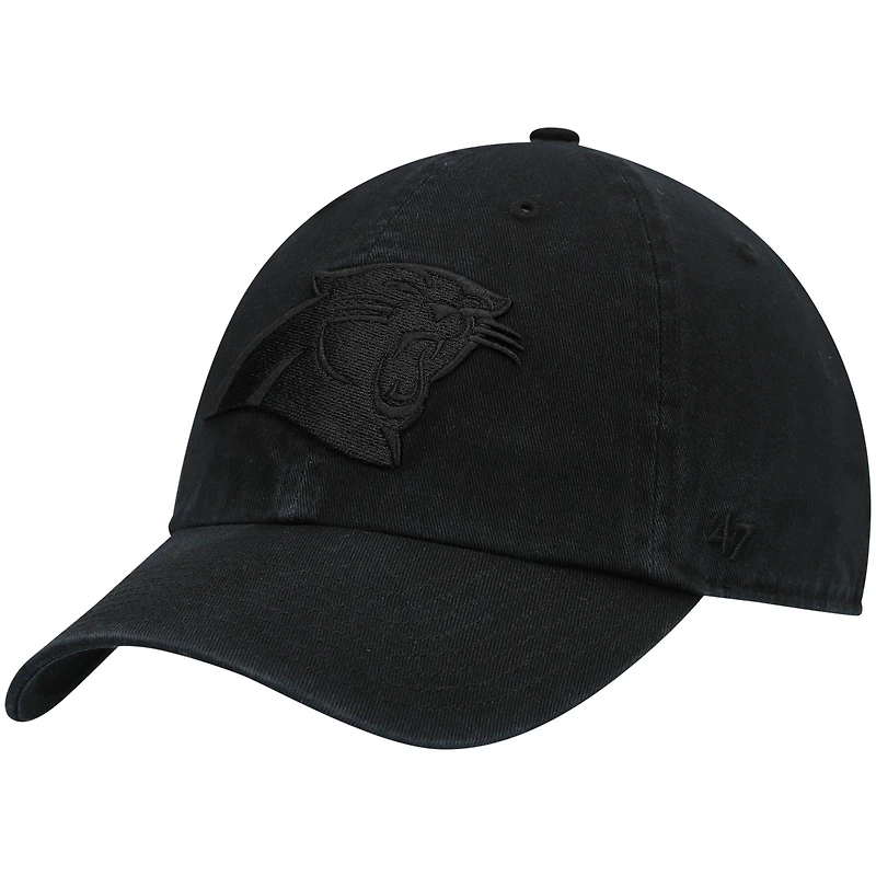 Casquette réglable '47 Black Carolina Panthers Team Tonal Clean Up pour homme