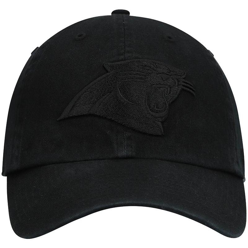 Men's '47 Black Carolina Panthers Team Tonal Clean Up Adjustable Hat