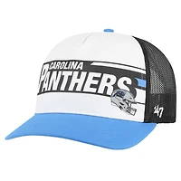 Men's '47 White/Blue Carolina Panthers Stack Line Hitch Trucker Adjustable Hat