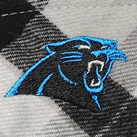 Men's Antigua Black/Gray Carolina Panthers Ease Flannel Long Sleeve Button-Up Shirt