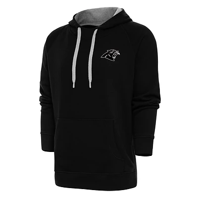 Sweat à capuche noir Antigua Carolina Panthers pour homme avec logo métallique Victory