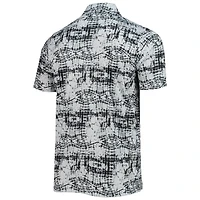 Men's Antigua Black Carolina Panthers Vivid Polo