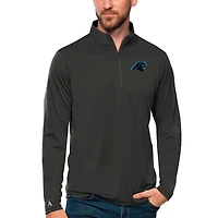 Pull léger à col zippé et manches courtes pour homme, couleur anthracite, hommage aux Panthers de la Caroline
