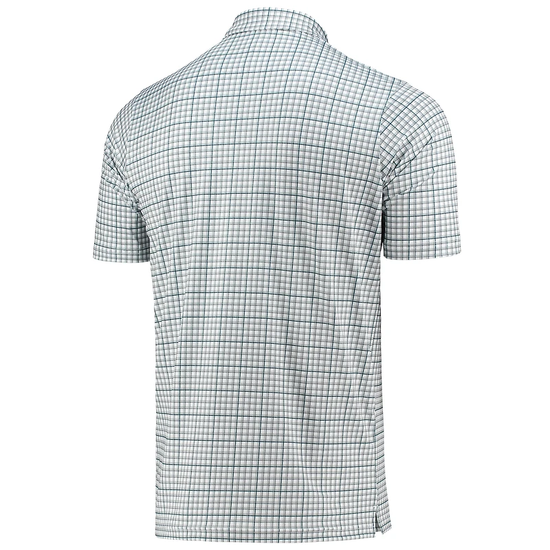 Men's Antigua Gray/Black Carolina Panthers Deliver Button-Down Polo