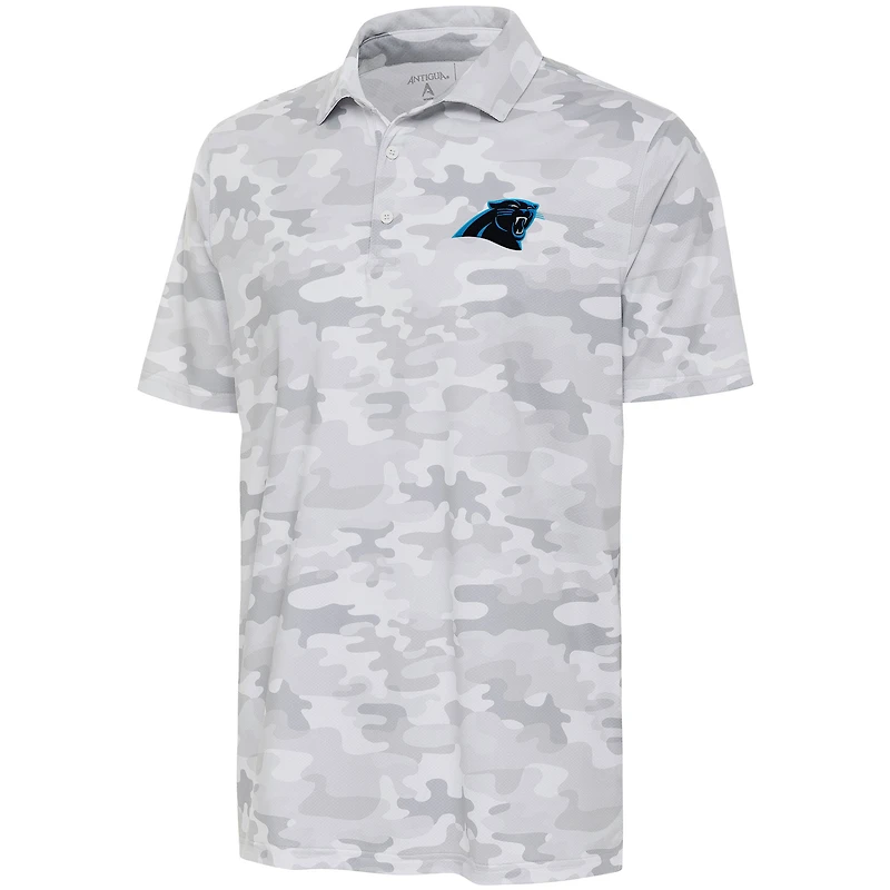 Men's Antigua White Carolina Panthers Collide Polo