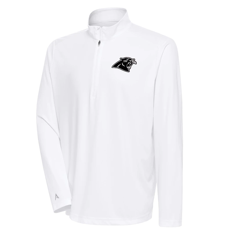 Haut à fermeture éclair quart de tour pour homme, logo métallique des Panthers la Caroline, blanc Antigua