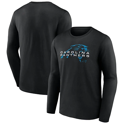 Men's  Black Carolina Panthers Advance To Victory Long Sleeve T-Shirt