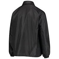 Veste coupe-vent raglan classique à boutons-pression pour hommes Black Carolina Panthers Coaches