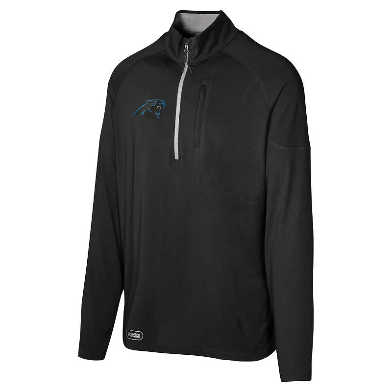 Haut noir à quart de zip Grind Iron des Panthers la Caroline pour hommes