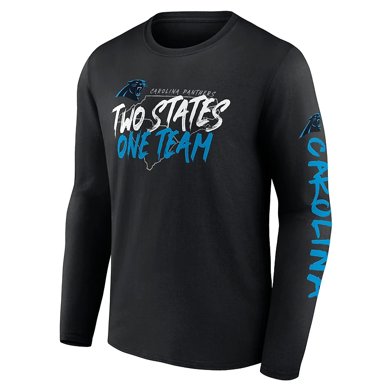 Men's Black Carolina Panthers Hometown Collection Sweep Long Sleeve T-Shirt
