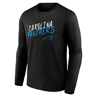 Men's Black Carolina Panthers Hustle Long Sleeve T-Shirt