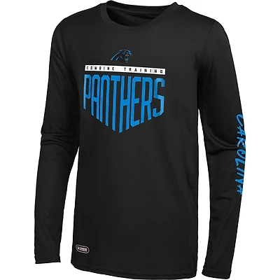T-shirt à manches longues Impact des Panthers de la Caroline noirs pour homme