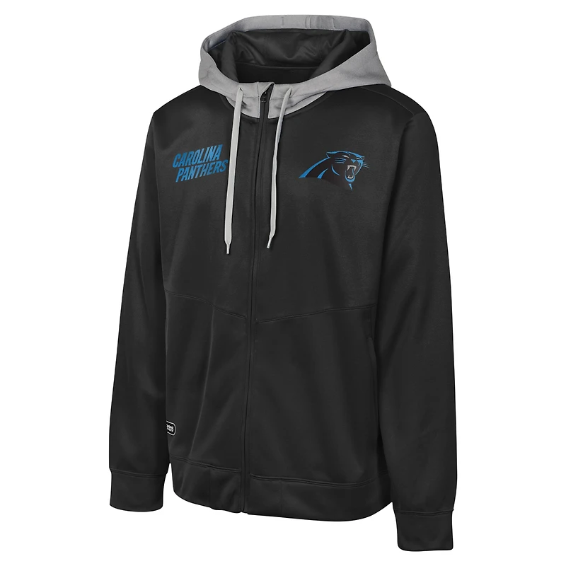 Veste à capuche noire entièrement zippée Replay Fashion Graphic des Panthers de la Caroline pour hommes