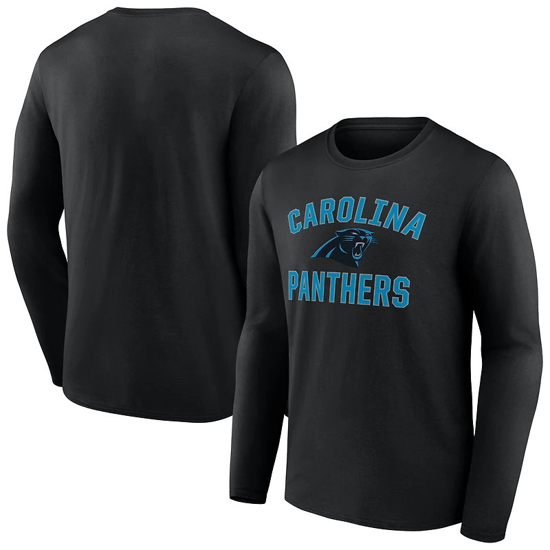 Men's Black Carolina Panthers Victory Arch Long Sleeve T-Shirt