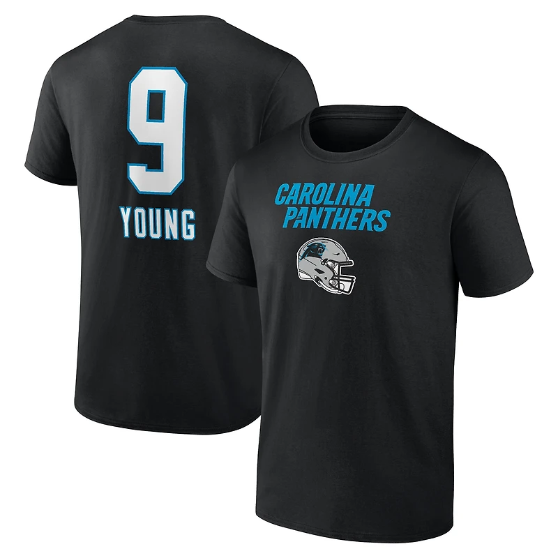 Men's Bryce Young Black Carolina Panthers Team Wordmark Name & Number T-Shirt