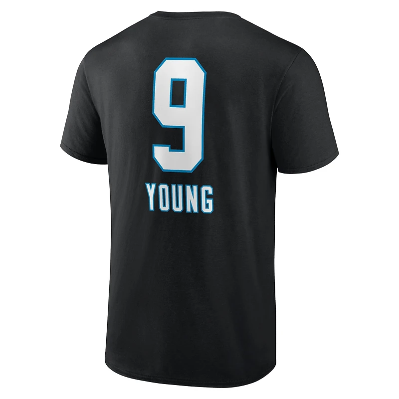 Men's Bryce Young Black Carolina Panthers Team Wordmark Name & Number T-Shirt