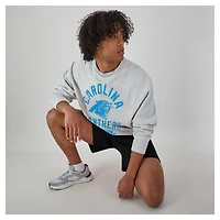 Men's Champion  Heather Gray Carolina Panthers Reverse Weave Fleece Pullover Sweatshirt