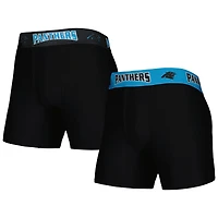 Ensemble de 2 boxers pour hommes Concepts Sport Noir/Bleu Carolina Panthers