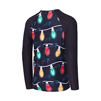 Ensemble haut à manches longues et pantalon en tricot Garland Raglan noir Carolina Panthers Concepts Sport pour homme