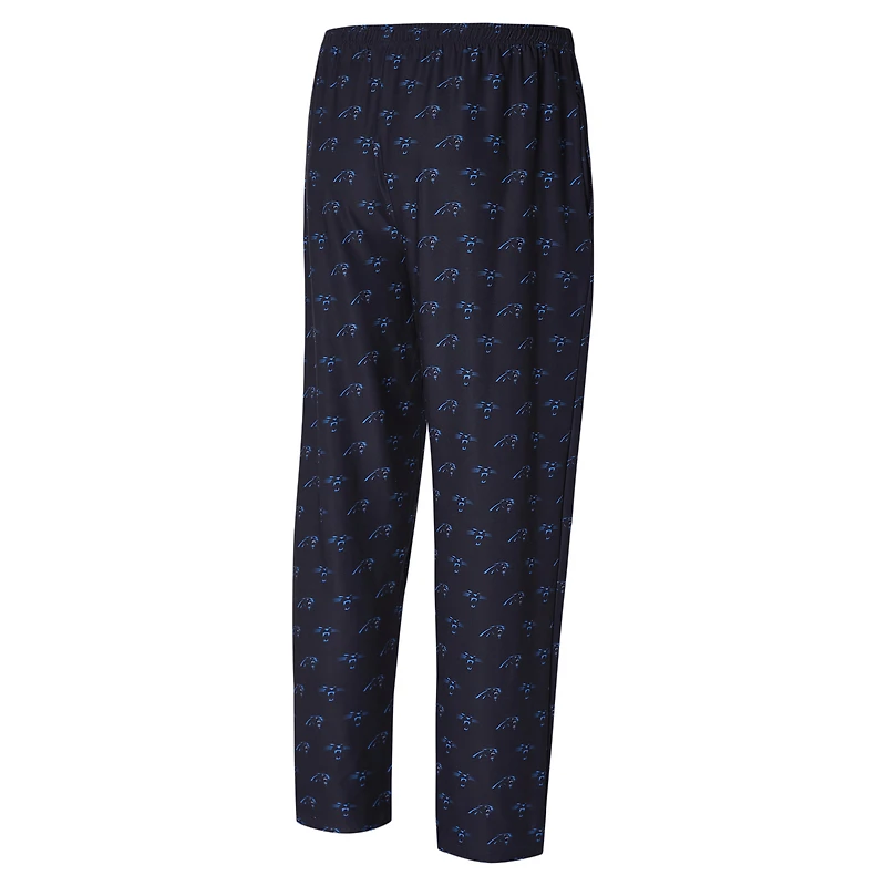 Pantalon en tricot noir Record All Over Carolina Panthers de Concepts Sport pour hommes