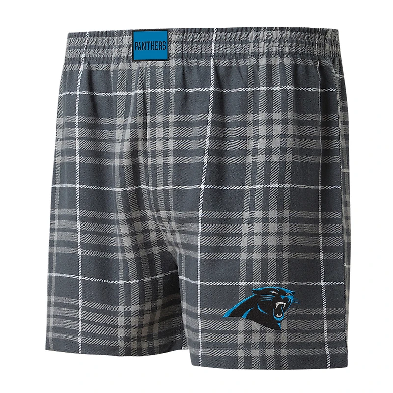 Boxers Concepts Sport Charbon/Gris Carolina Panthers Concord Flannel pour hommes