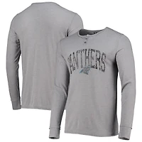 Haut de nuit à manches longues Henley Takeaway gris Carolina Panthers pour homme
