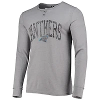 Haut de nuit à manches longues Henley Takeaway gris Carolina Panthers pour homme