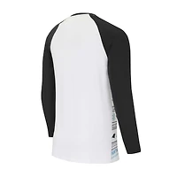 Ensemble de nuit Concepts Sport blanc/noir Carolina Panthers Tinsel raglan t-shirt à manches longues et pantalon pour hommes