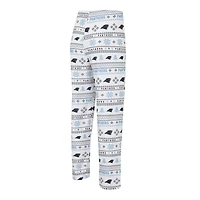Men's Concepts Sport White/Black Carolina Panthers Tinsel Raglan Long Sleeve Top & Pants Sleep Set