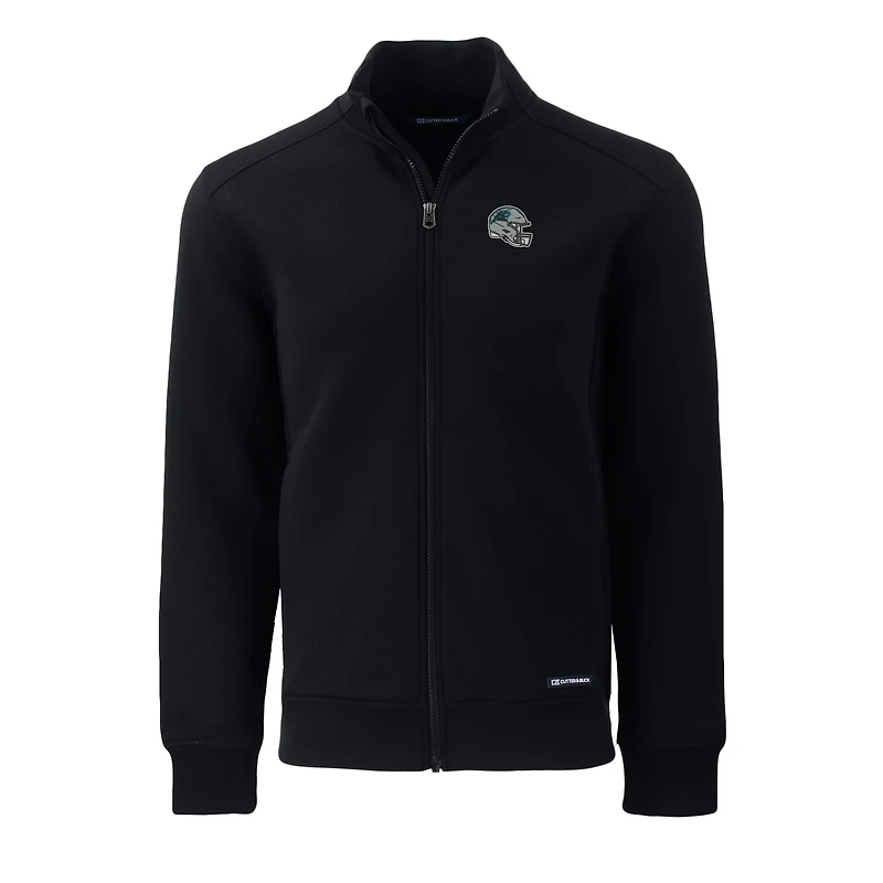 Veste zippée intégrale recyclée Roam Eco pour homme, noire, avec casque des Carolina Panthers, Cutter & Buck