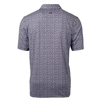Polo extensible noir à imprimé Pike Magnolia des Carolina Panthers pour homme Cutter & Buck