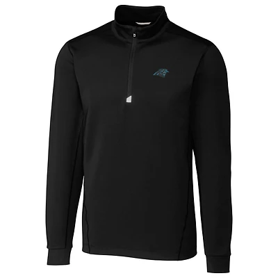 Veste à enfiler noire quart de zip Traverse pour homme, Cutter & Buck, Carolina Panthers