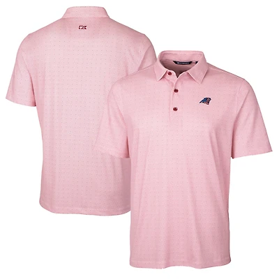 Men's Cutter & Buck Cardinal Carolina Panthers Big Tall Pike Double Dot Print Stretch Polo