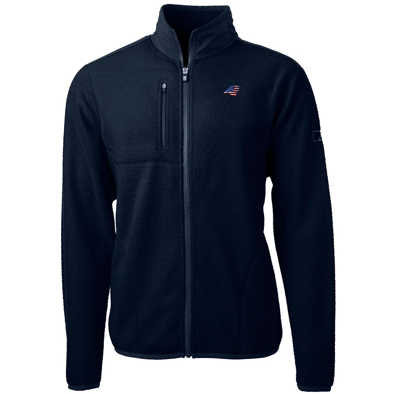 Men's Cutter & Buck Navy Carolina Panthers Big Tall Cascade Eco Sherpa Fleece Full-Zip Jacket