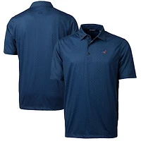 Men's Cutter & Buck Navy Carolina Panthers Big Tall Pike Double Dot Print Stretch Polo